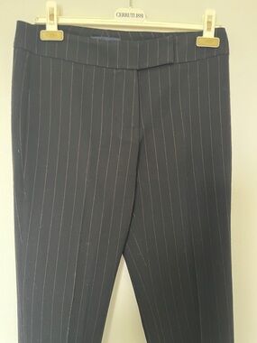 Vintage (early 2000s) Seventy Tailored Black Pinstripe Wool Pants, Fits US 4/6